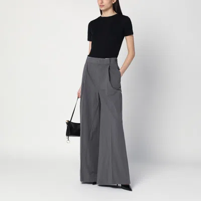 Maison Margiela Charcoal Grey Pleated Trousers In Grey