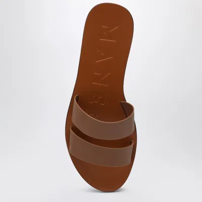 Manebi Brown Leather Sandals With Straps In Brown