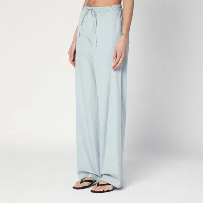 LOULOU STUDIO LIGHT BLUE TROUSERS IN COTTON 