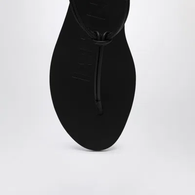 Manebi Black Leather Flip-flops In Black