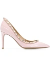 Valentino Garavani Garavani Rockstud Patent Leather Pumps In Neutrals