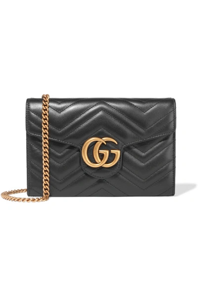 Shop Gucci Gg Marmont Quilted Leather Shoulder Bag