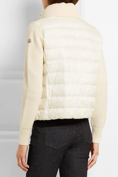 Shop Moncler Maglione Quilted Shell And Ribbed Wool Jacket