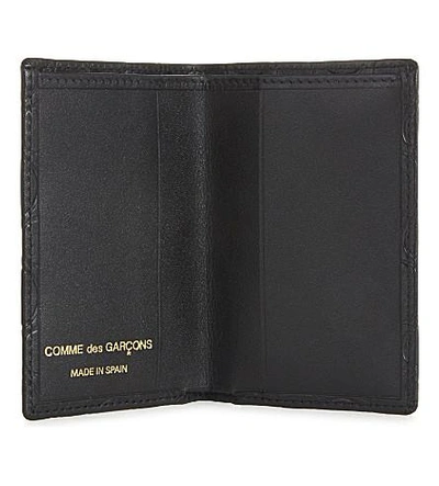 Shop Comme Des Garçons Clover Embossed Leather Card Holder In Black  Classic Emb