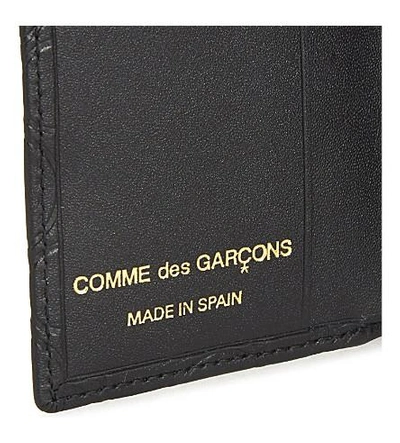 Shop Comme Des Garçons Clover Embossed Leather Card Holder In Black  Classic Emb