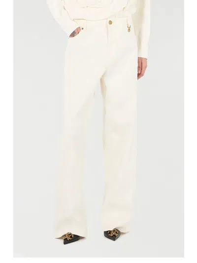 Roberto Cavalli Python-print Trousers In Neutrals