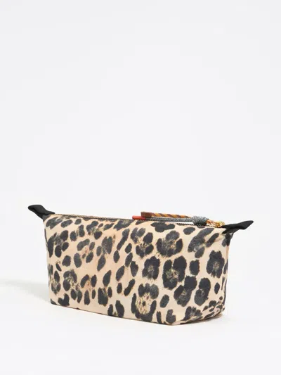 Bimba Y Lola Leopard-print Cosmetic Pouch In Neutrals