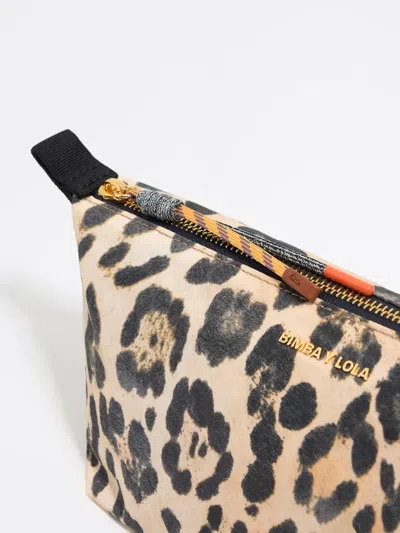 Bimba Y Lola Leopard-print Cosmetic Pouch In Neutrals