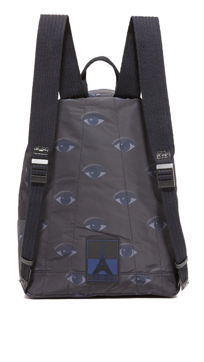 Shop Kenzo Essentiels Eyes Backpack In Night Blue