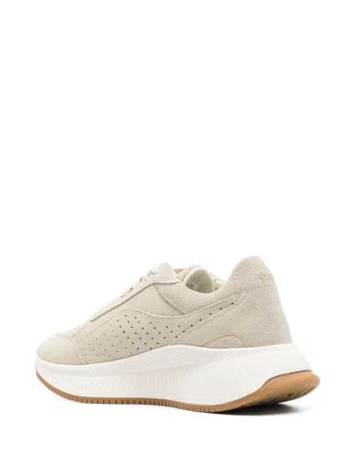 Hugo Boss Ttnm Evo Trainers In Suede With Perforations In Grey