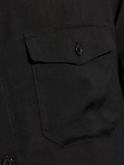 Yohji Yamamoto Asymmetric-hem Cotton Shirt In Black