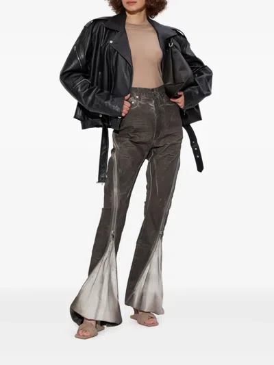 Rick Owens Drkshdw Belt Loop Track Pants In Brown