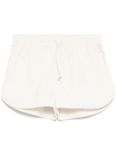 Autry Relaxed-fit Cotton Shorts With Drawstring Waist In White