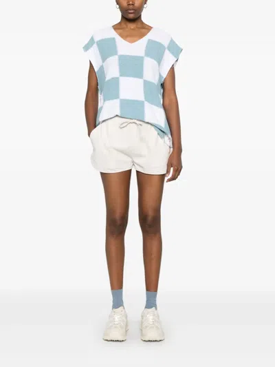 Autry Relaxed-fit Cotton Shorts With Drawstring Waist In White