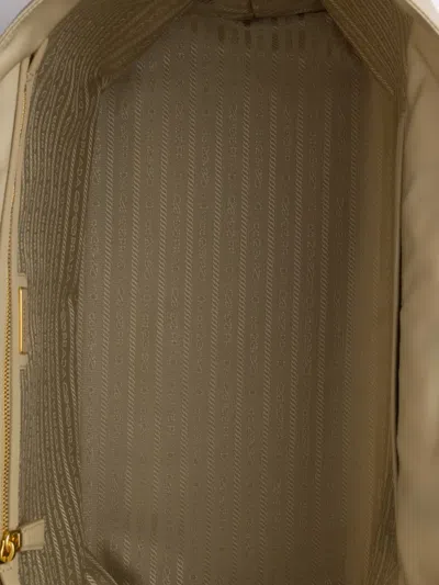 Prada Re-edition 1978 Large Re-nylon And Saffiano Leather Tote Bag In Neutrals