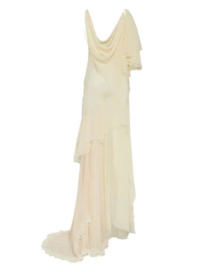 Dsquared2 Asymmetric Maxi Dress In White