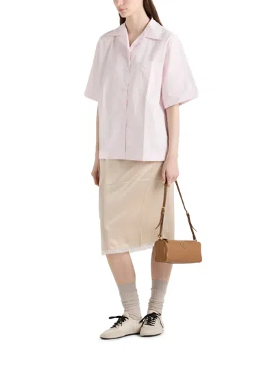 Prada Medium Leather Top-handle Bag With Padlock In Brown