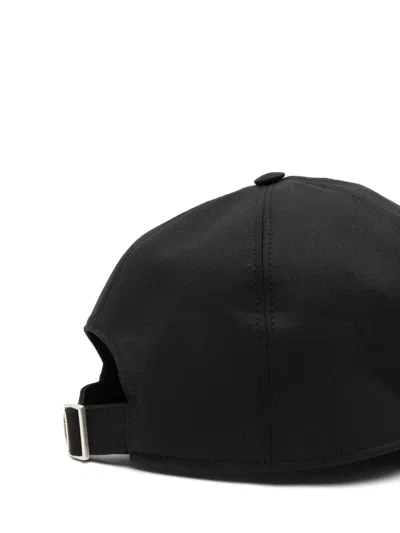 Msgm Classic Black Cap With Structured Crown And Adjustable Fit In Black