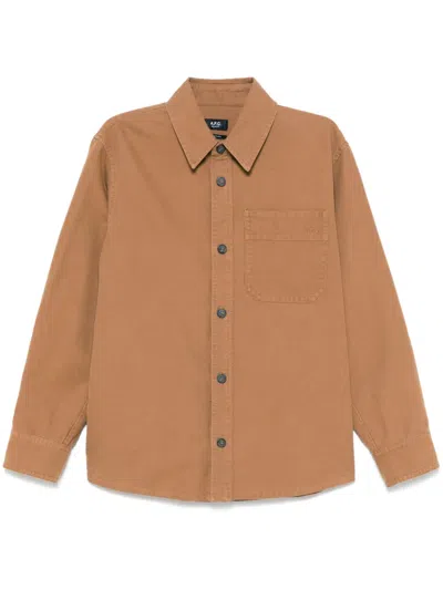Apc Basile Shirt In Cab - Camel