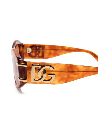 Dolce & Gabbana Womens Brown Dg4501 Butterfly-frame Acetate Sunglasses In Camel Havana
