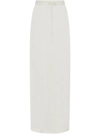 Rosetta Getty Tapered Sequined-chiffon Maxi Skirt In White