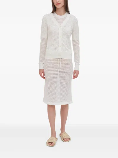 Rosetta Getty Tapered Sequined-chiffon Maxi Skirt In White