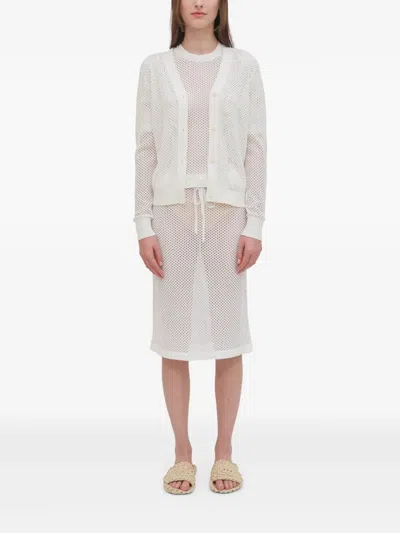 Rosetta Getty Tapered Sequined-chiffon Maxi Skirt In White