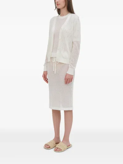 Rosetta Getty Tapered Sequined-chiffon Maxi Skirt In White