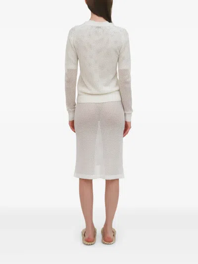 Rosetta Getty Tapered Sequined-chiffon Maxi Skirt In White