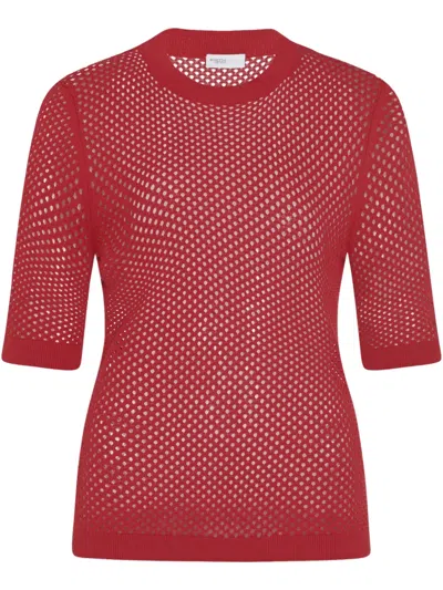 Rosetta Getty Mesh Top In Red