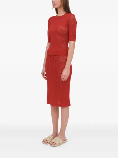 Rosetta Getty Mesh Top In Red