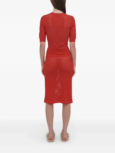 Rosetta Getty Mesh Top In Red