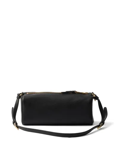 Prada Leather Shoulder Bag In Black