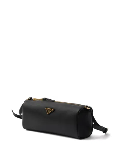Prada Leather Shoulder Bag In Black
