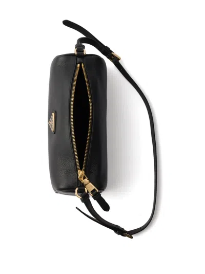 Prada Leather Shoulder Bag In Black