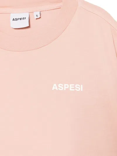 Aspesi Logo-print T-shirt In Pink