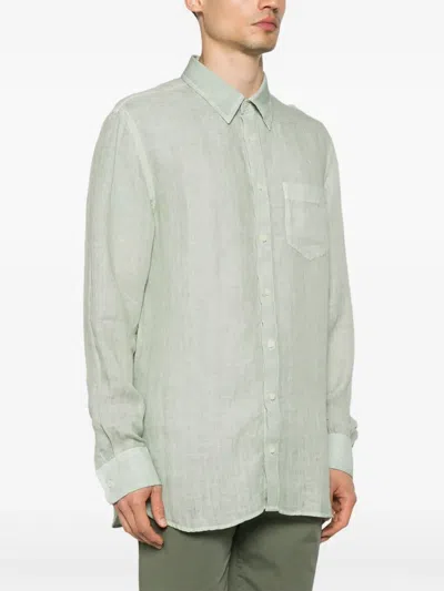 120% Lino Linen Shirt In Green