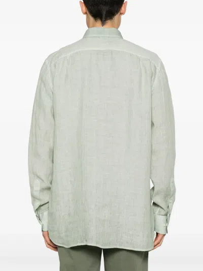 120% Lino Linen Shirt In Green