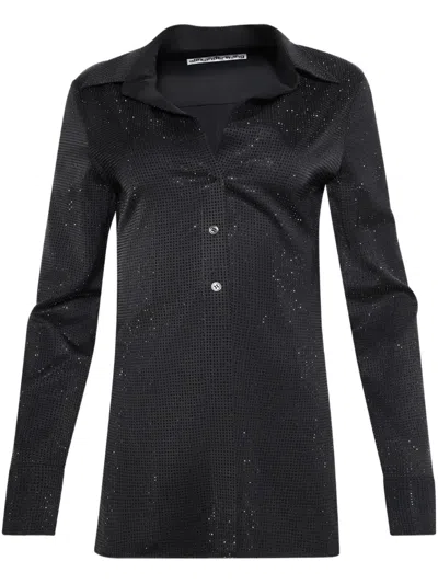 Alexander Wang Hotfix Button-up Shirt In Black