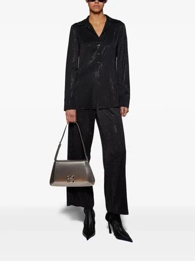 Alexander Wang Hotfix Button-up Shirt In Black