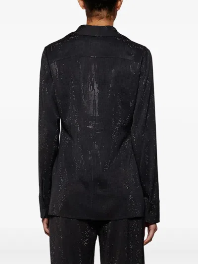 Alexander Wang Hotfix Button-up Shirt In Black