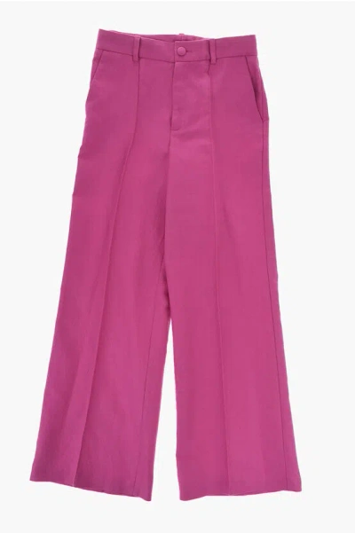 Chloé Twill Cotton And Linen Pants With Belt Loops