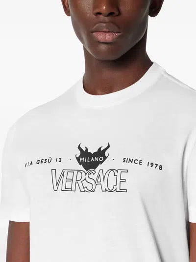 Versace Man T-shirt White Size L Cotton In White