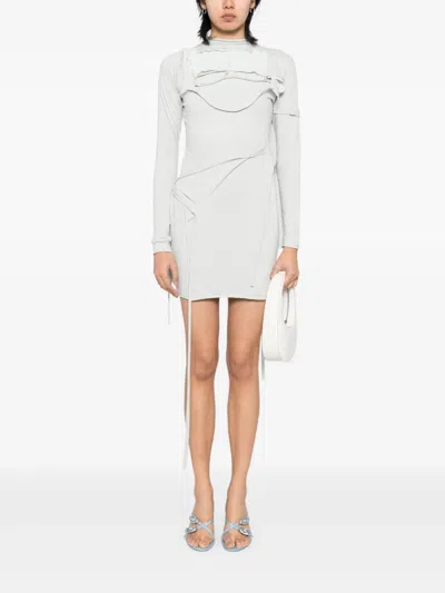 Ottolinger Mini Deconstructed Long-sleeved Dress In Grey