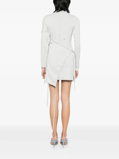 Ottolinger Mini Deconstructed Long-sleeved Dress In Grey