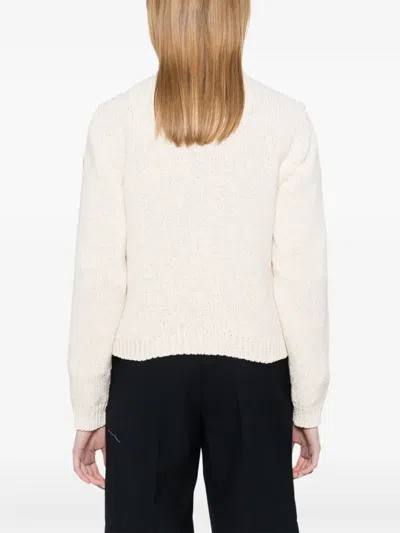 Moncler Long-sleeved Down Jacket In Neutrals
