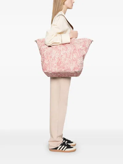 Golden Goose Toile De Jouy-print Canvas Tote Bag In Red