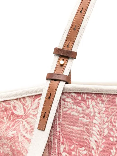 Golden Goose Toile De Jouy-print Canvas Tote Bag In Red