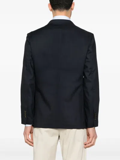 Montecore Tailored Black Double-breasted Jacket In Blue