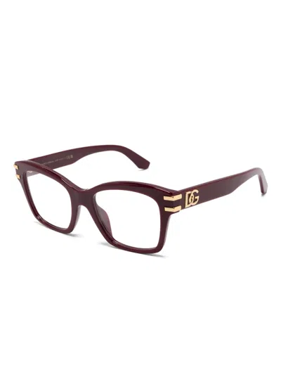 Dolce & Gabbana Square-frame Glasses In Red